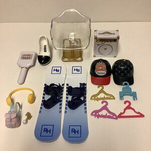 Rainbow High Doll Accessories Lot Clear Chair Speaker Snowboard Hats Hangers